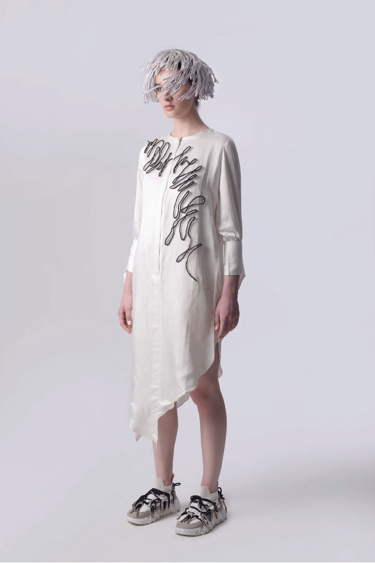 Scribble Asymmetric Dress