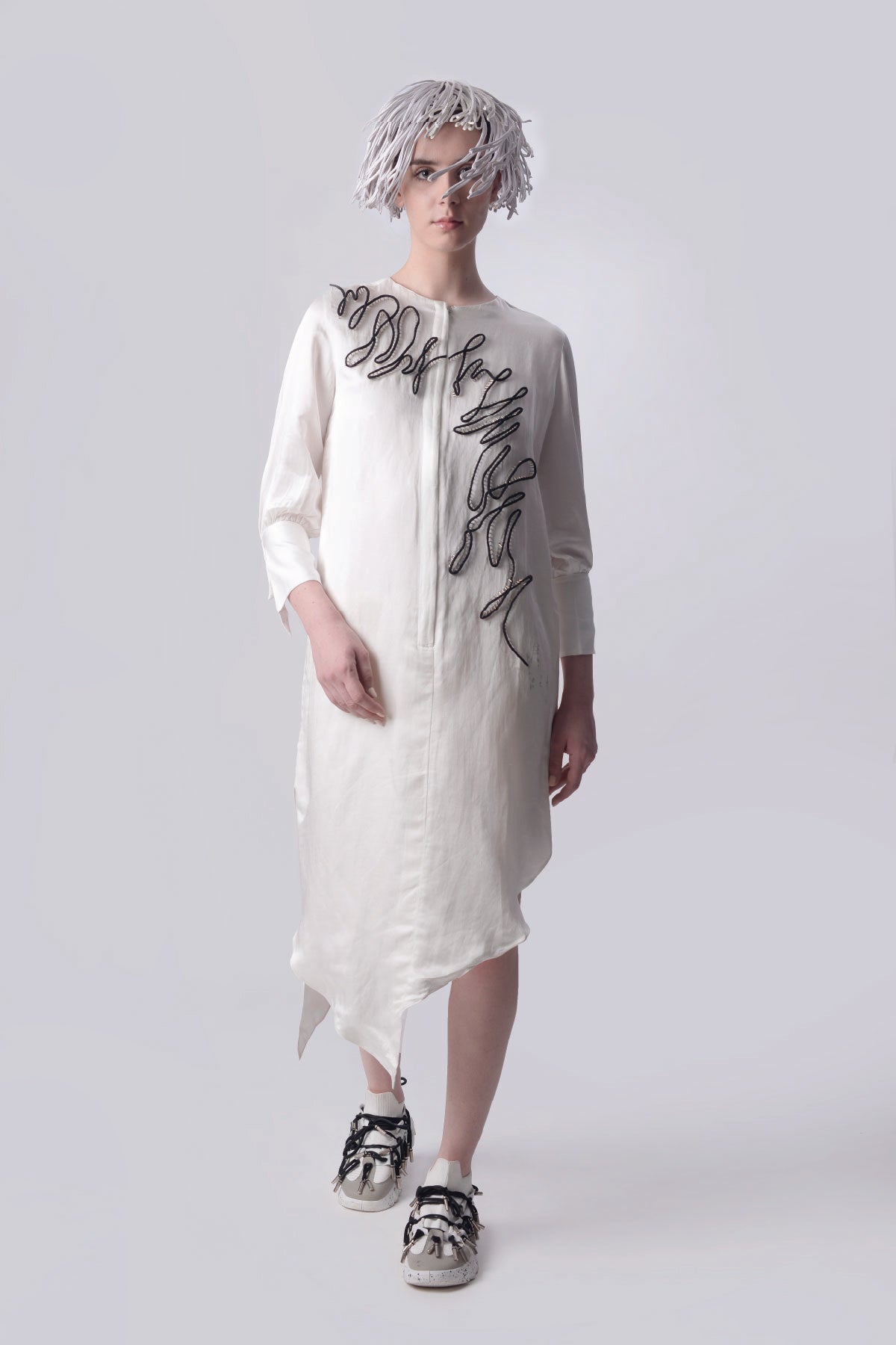 Scribble Asymmetric Dress