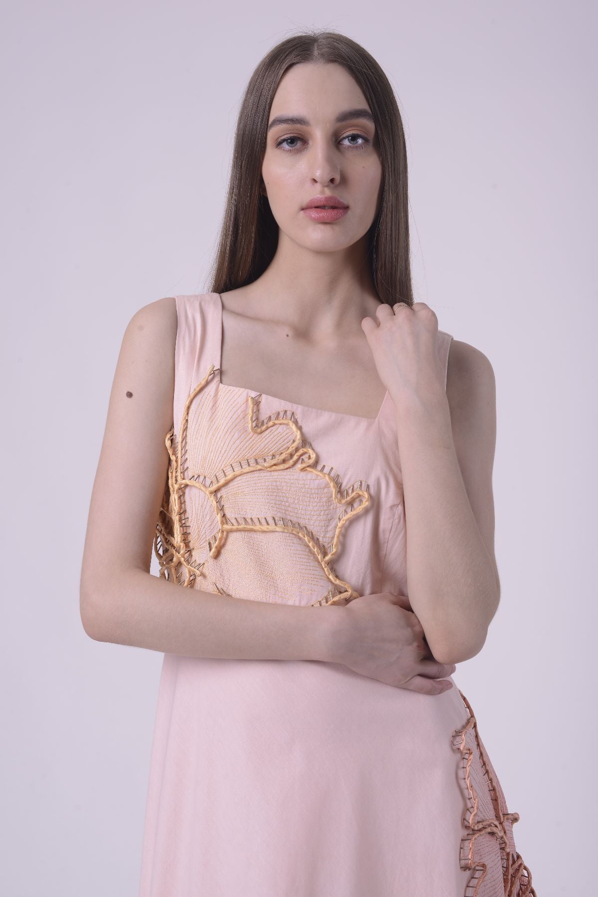 Peach Blossom Asymmetric Dress