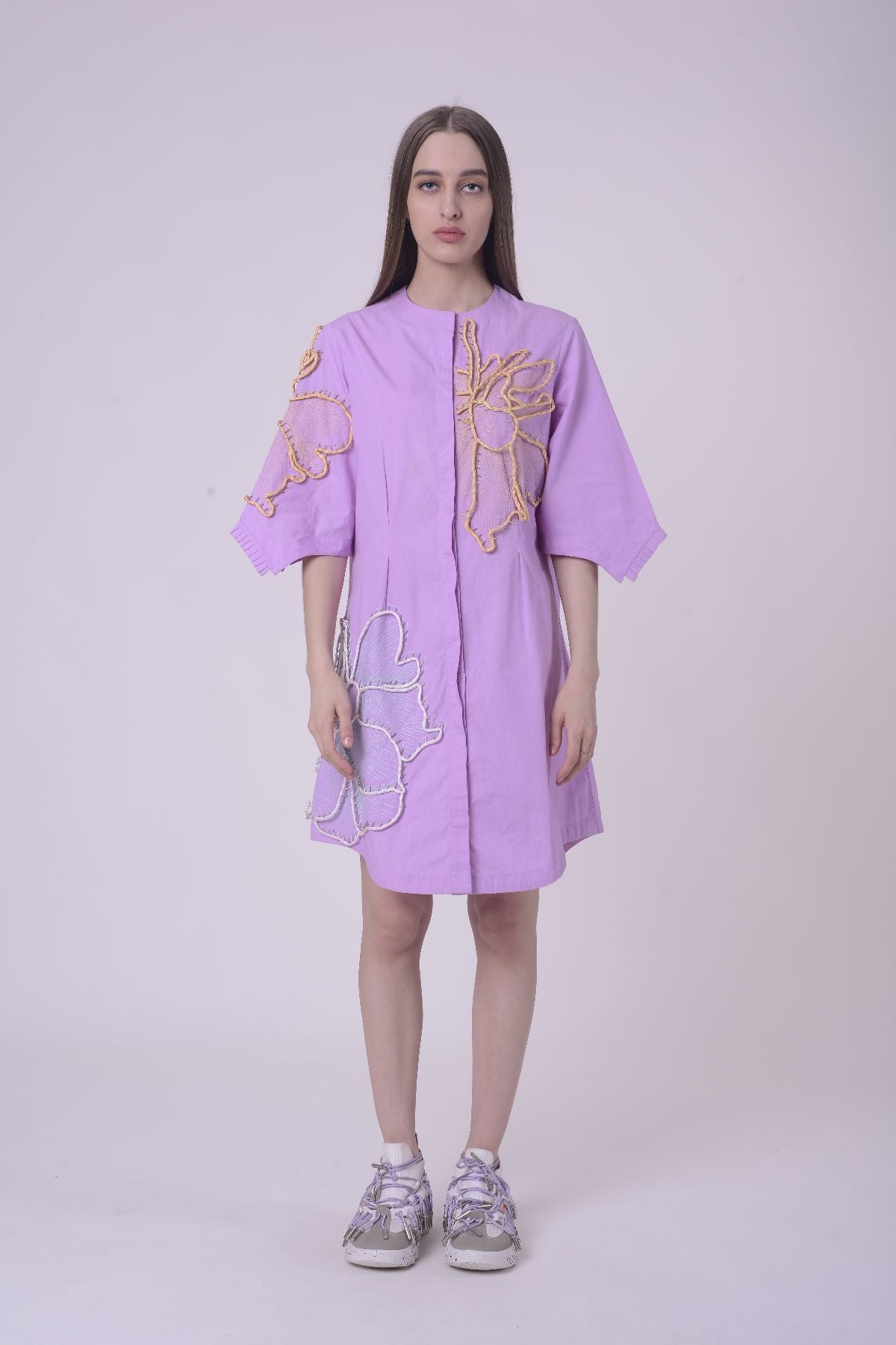 Peach Blossom Shirt Dress