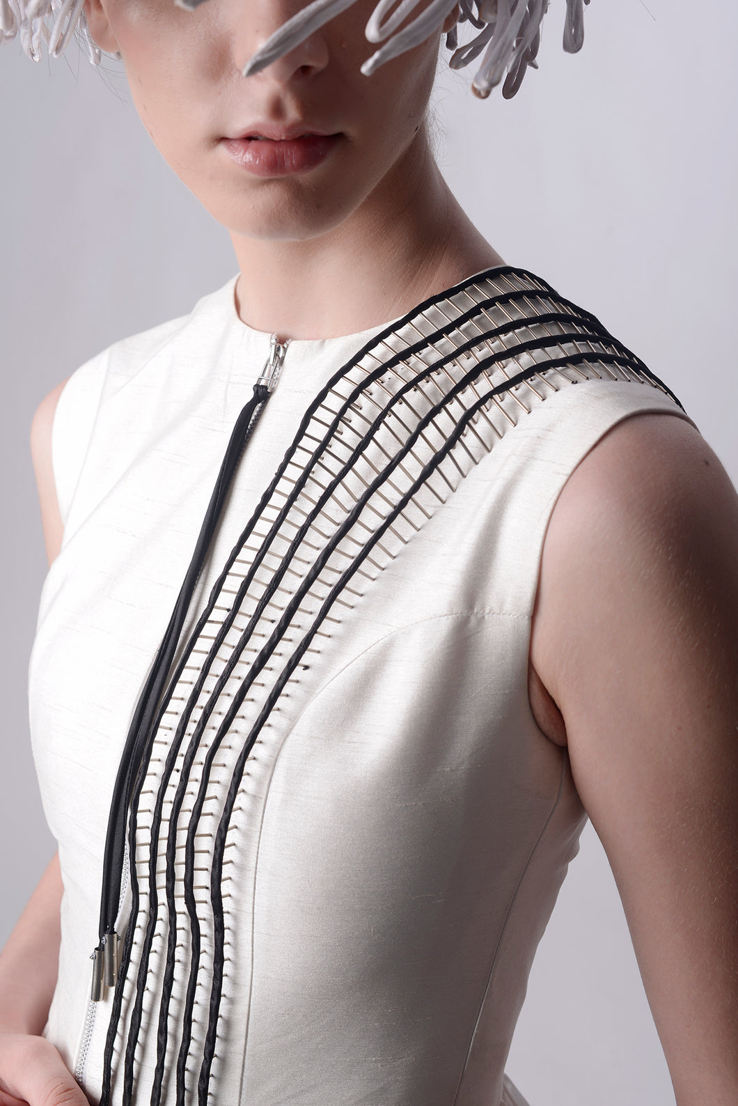 Black Stripes Peplum Top