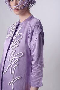 Digital Lavender Scribble Shirt Dress