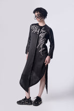 Load image into Gallery viewer, Black Scribble Assymetric Shirt Dress
