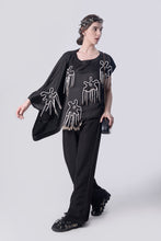Load image into Gallery viewer, Black Flower Power Kaftan Top
