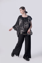 Load image into Gallery viewer, Black Flower Power Kaftan Top
