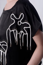 Load image into Gallery viewer, Black Flower Power Kaftan Top
