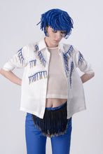 Load image into Gallery viewer, Galactic Blue Tassel Rodeo Shirt
