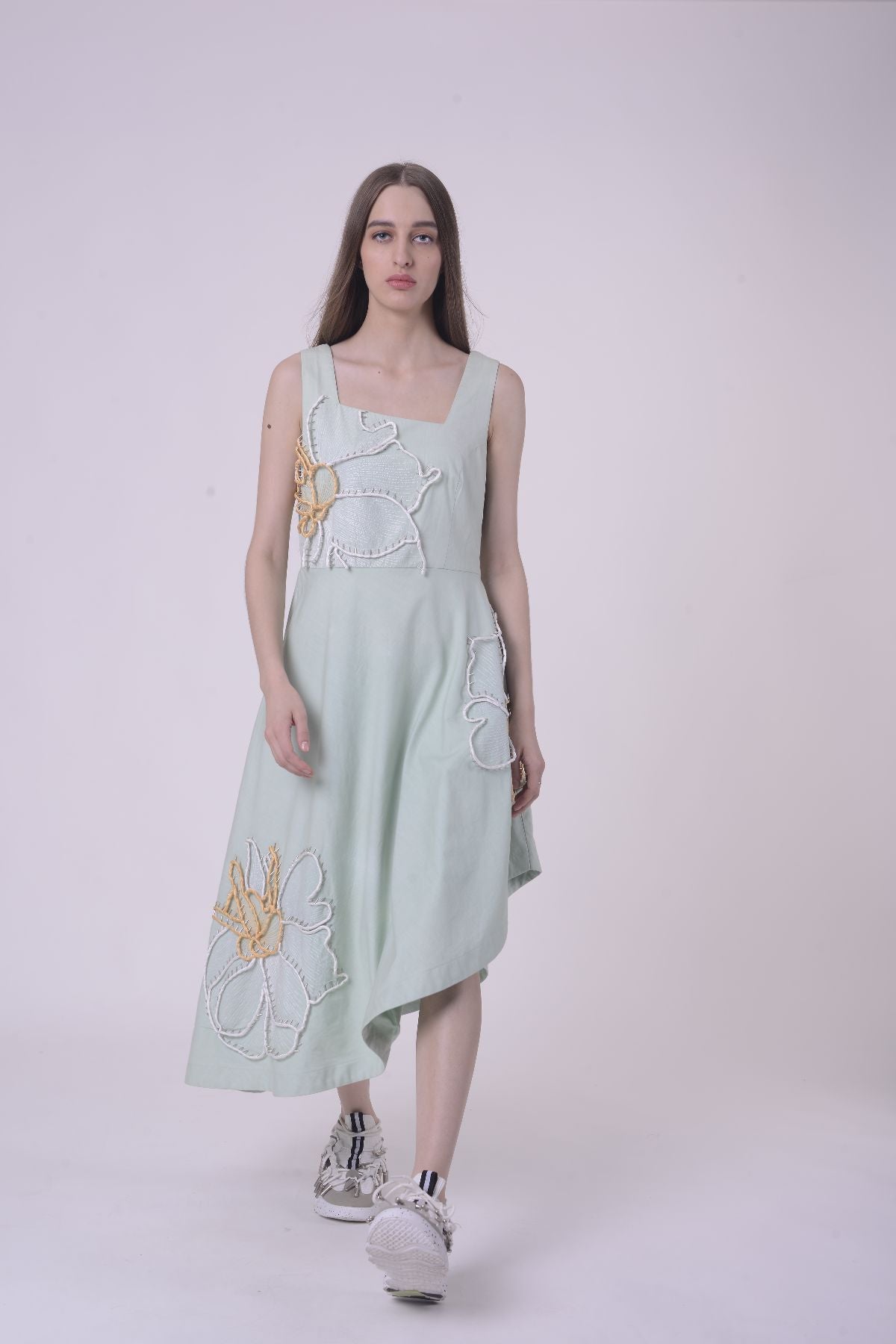 Peach Blossom Asymmetric Dress