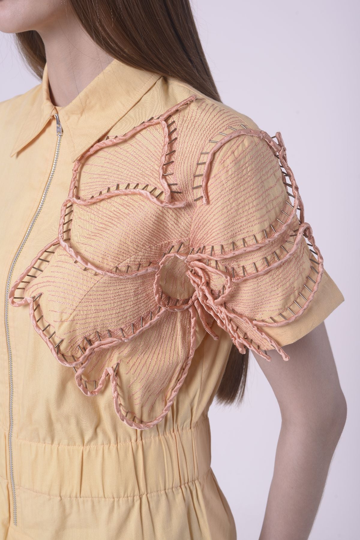 Peach Blossom Zip Dress