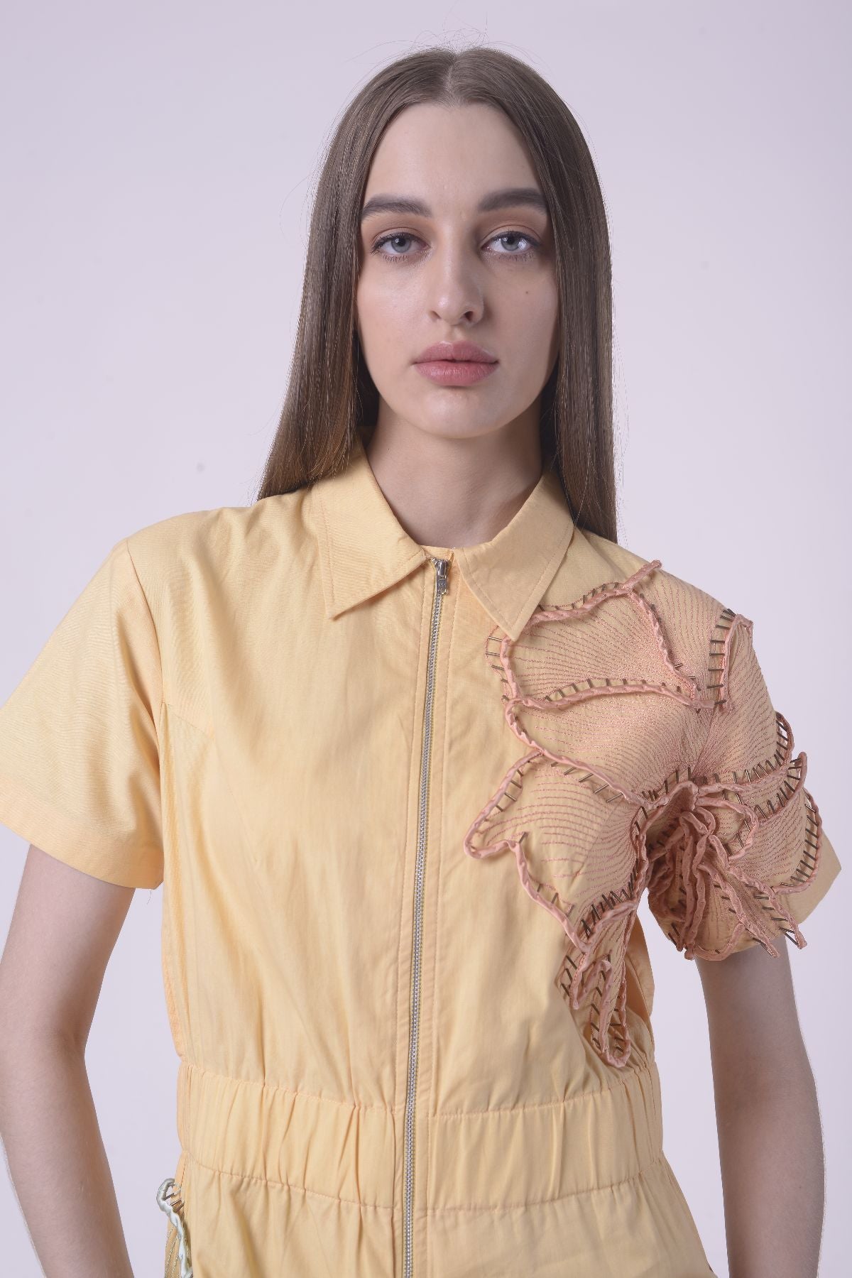 Peach Blossom Zip Dress