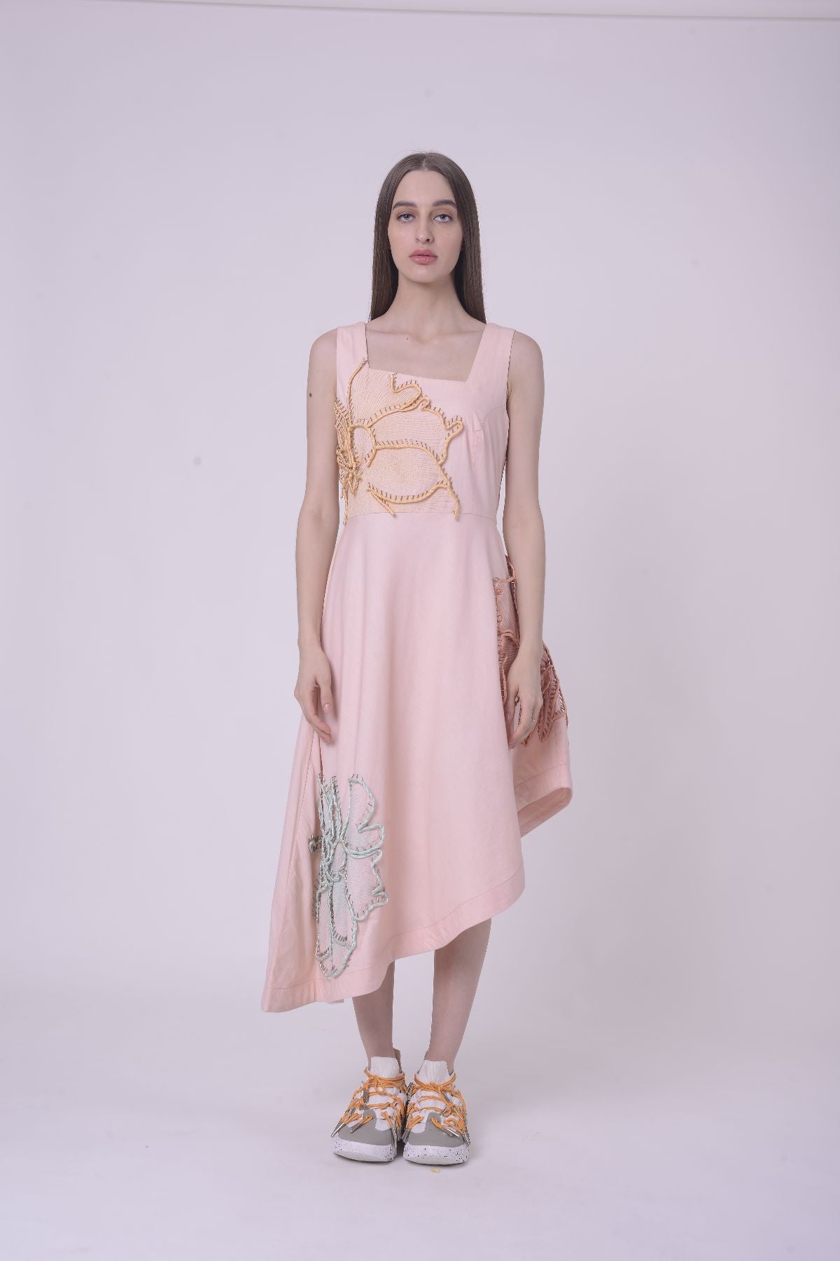 Peach Blossom Asymmetric Dress
