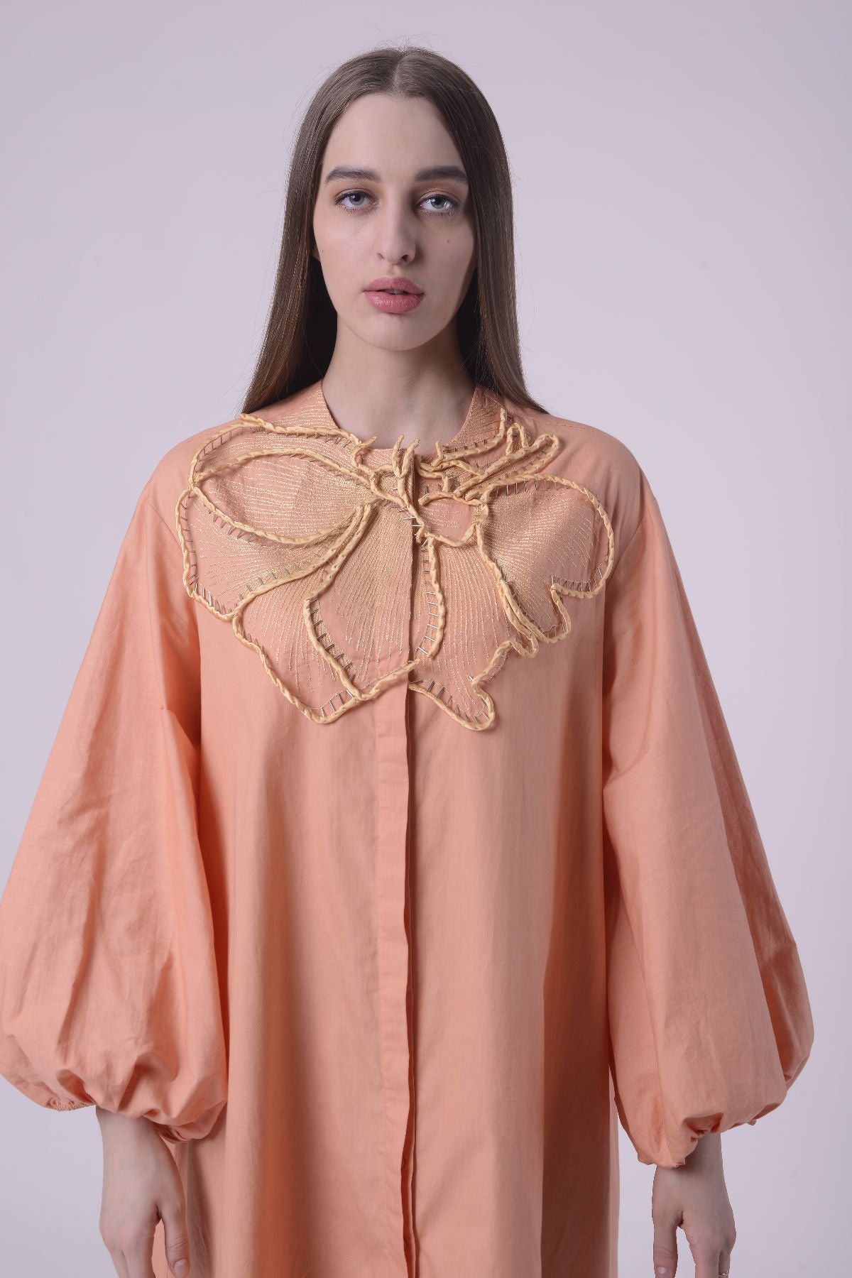 Peach Blossom Shirt Dress