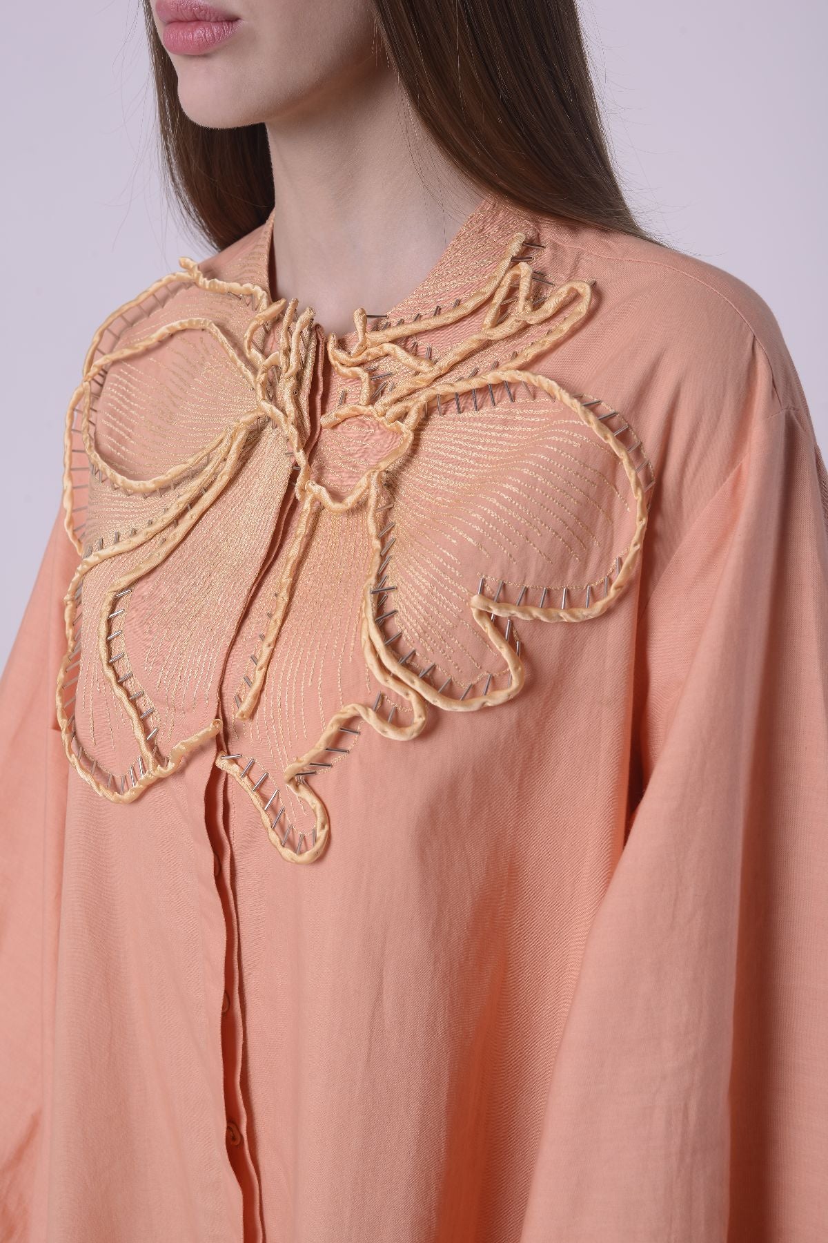 Peach Blossom Shirt Dress