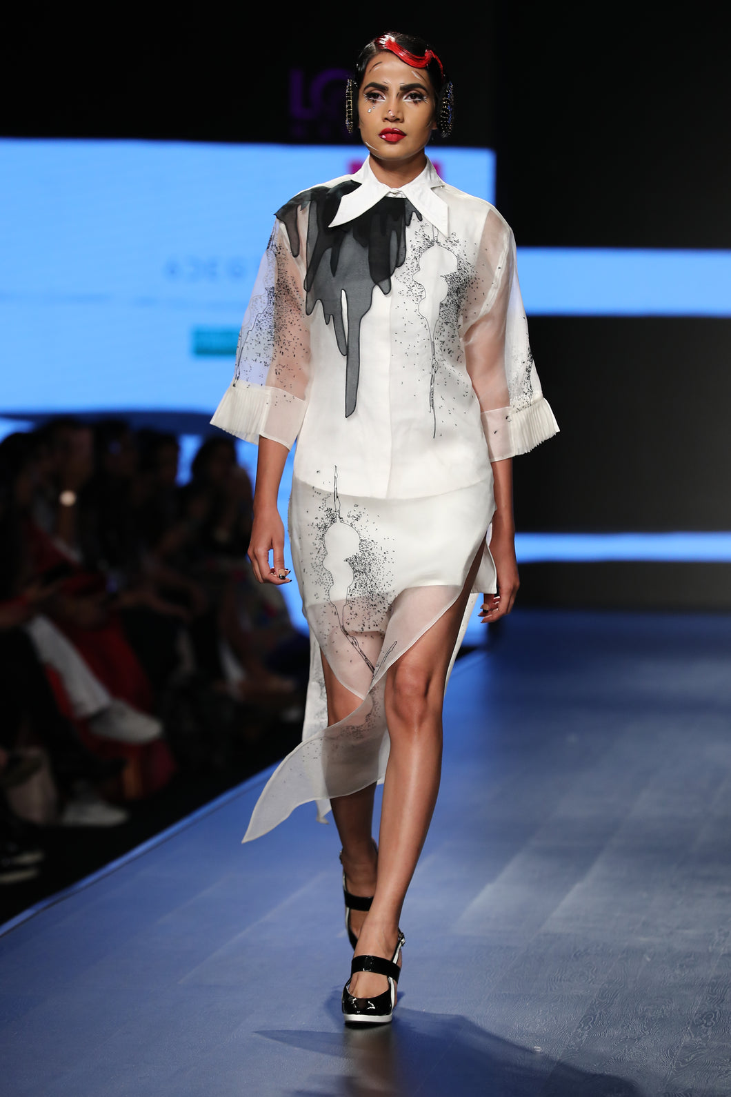 Sheer Organza high-low dress