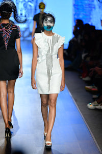 Alexandra 3D Embroidered White Dress